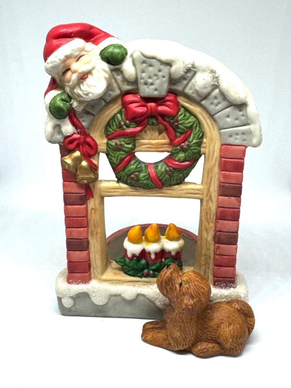 Vintage Christmas Avenue Votive Candle Holder Hand-Painted